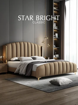 Oda lova šviesos ekstravagantiškas paprasta miegamojo atmosferą italijos Interneto įžymybė high-end vestuvių lova